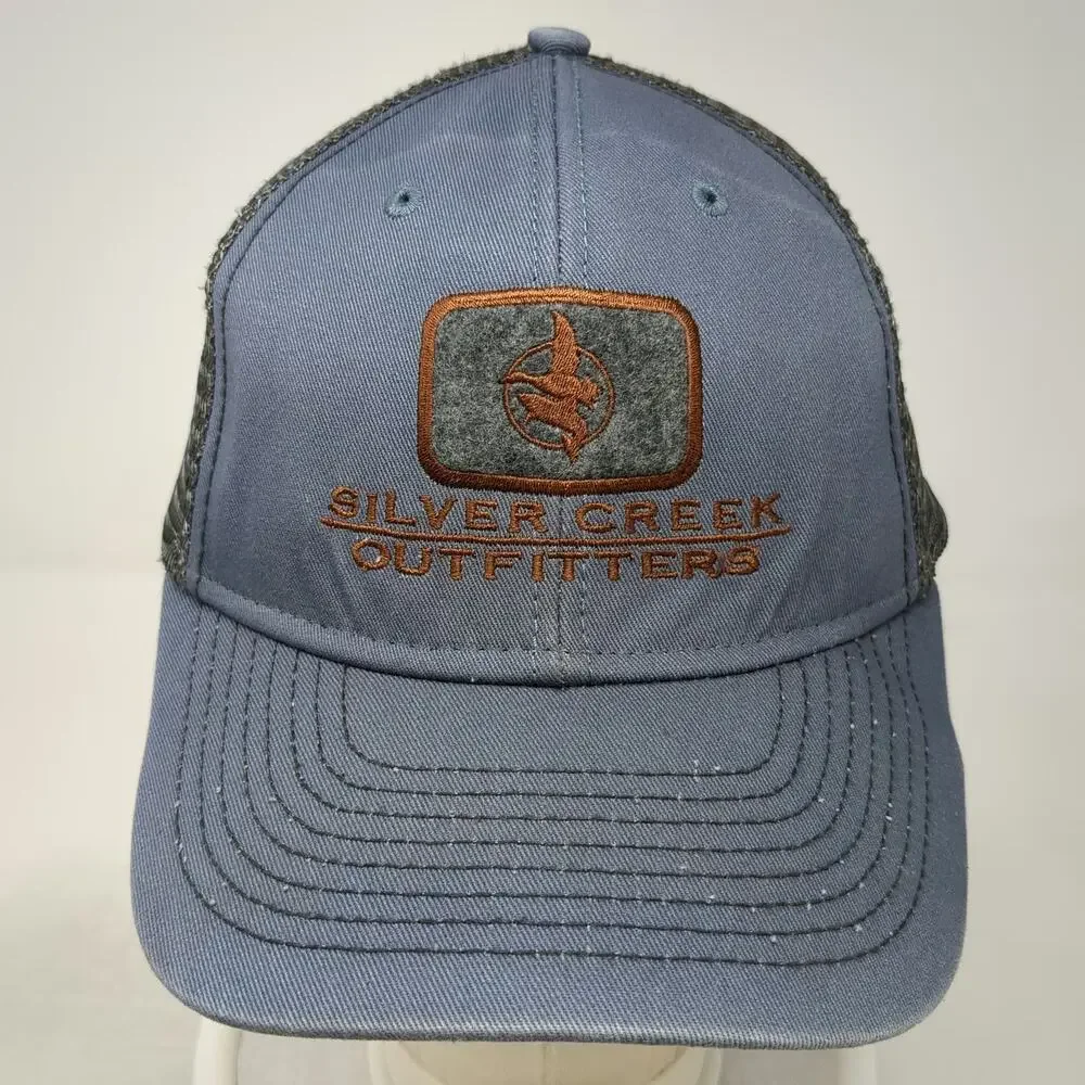 Ouray Trucker Hat Blue One Size Silver Creek Outfitters Bird Patch Snapback Mesh